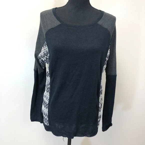 Sanctuary Mixed Media Black Sweater - Picture 1 of 6
